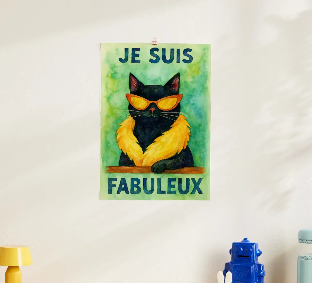 disegno parodia del gatto i'm fabulous poster da hexis
