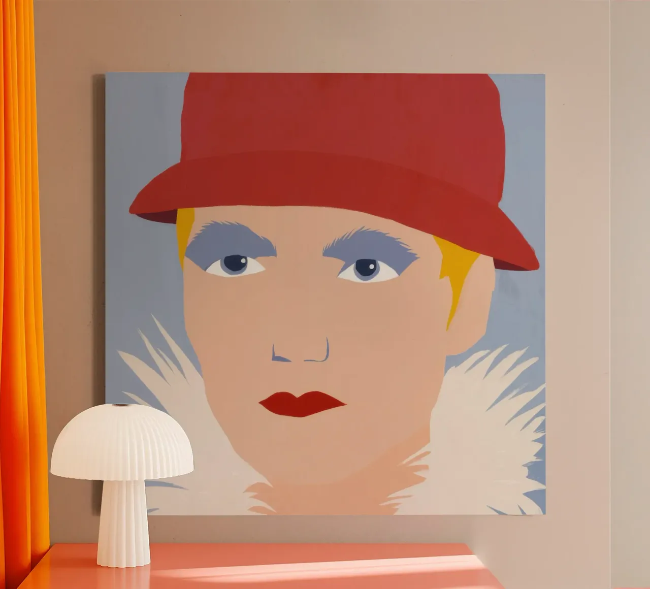 Crimson Hat Enigma canvas met Baklijst van Bara Suara