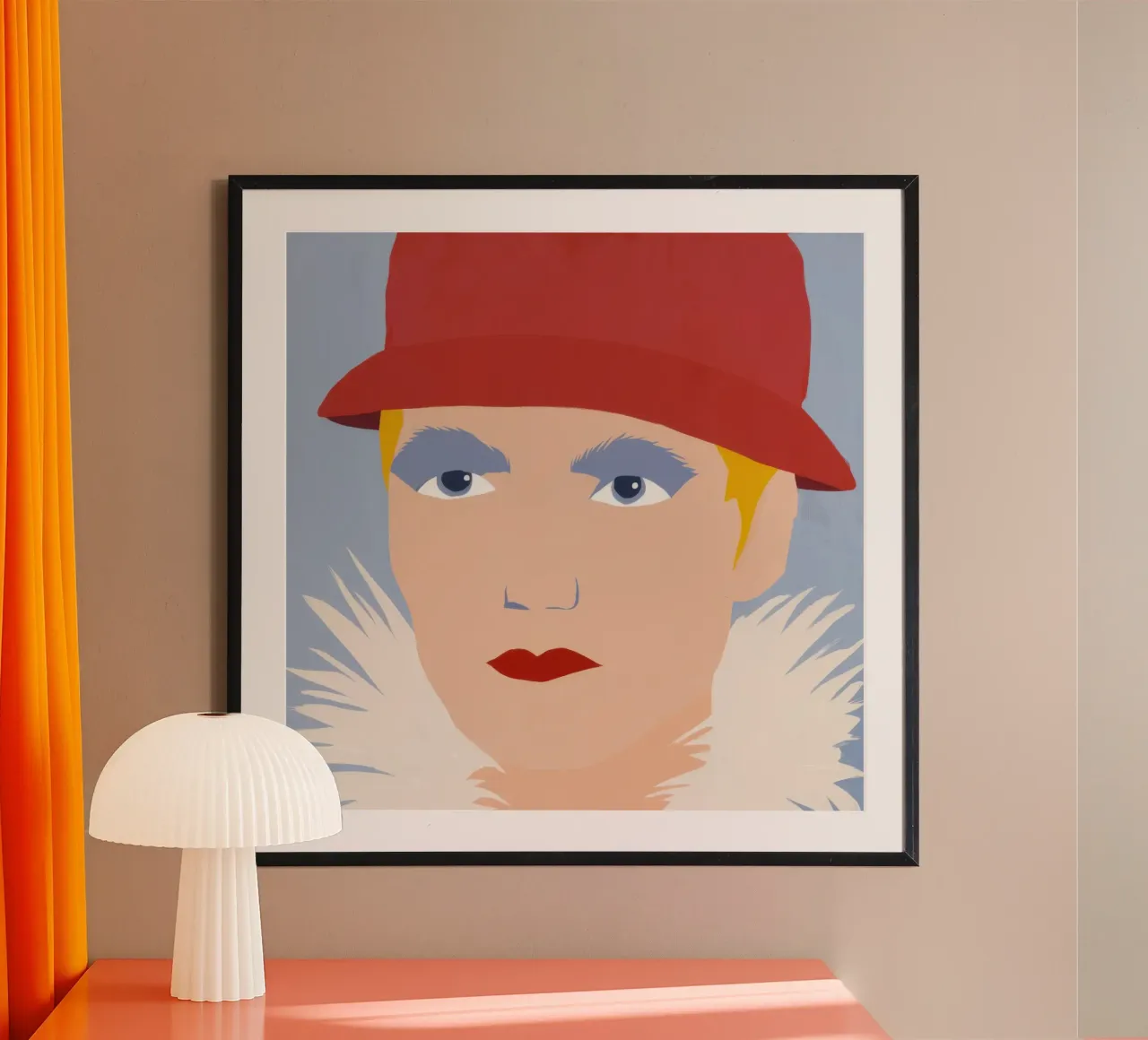 Enigma del cappello cremisi poster con telaio in legno da Bara Suara