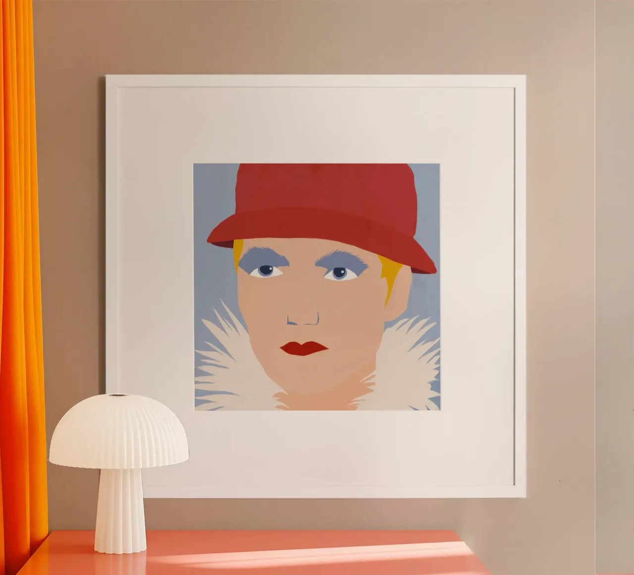 Enigma del cappello cremisi poster con telaio in legno da Bara Suara