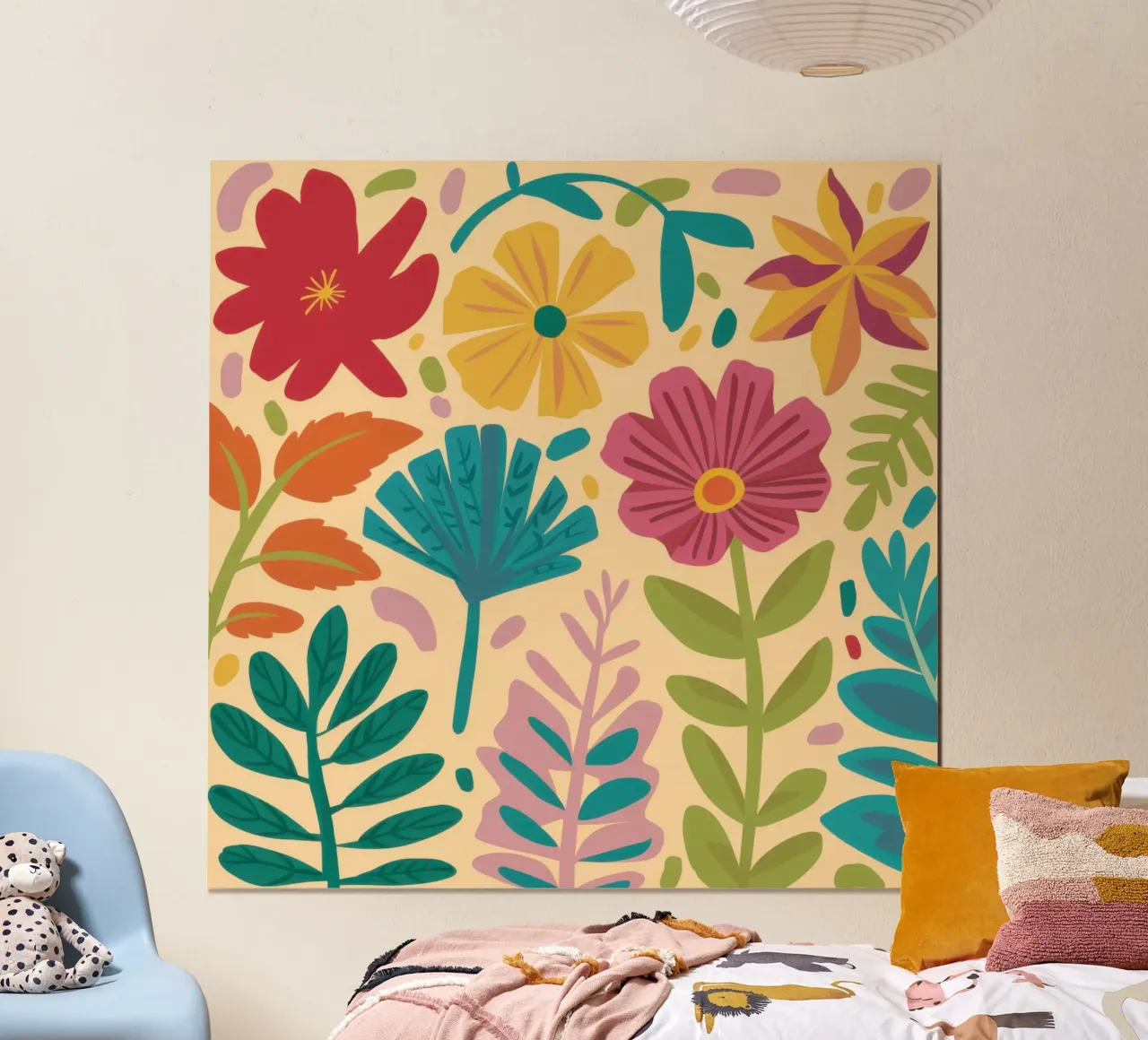 Arazzo Autumn Bloom poster con telaio in legno da Bara Suara