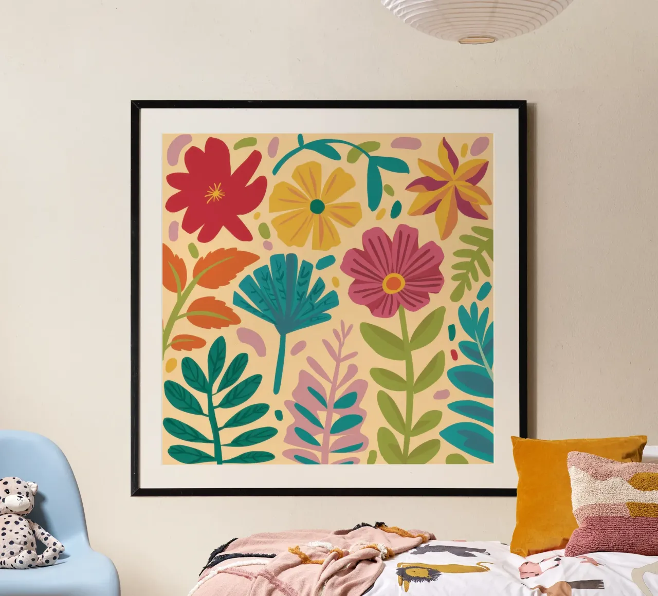 Arazzo Autumn Bloom poster con telaio in legno da Bara Suara