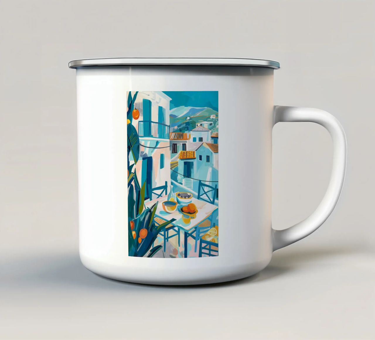 Valencian Ladscape tazza in smalto da LeDieg