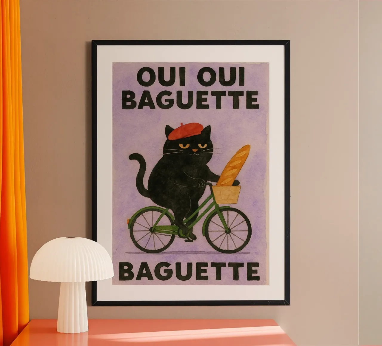 oui oui baguette cat poster de hexis