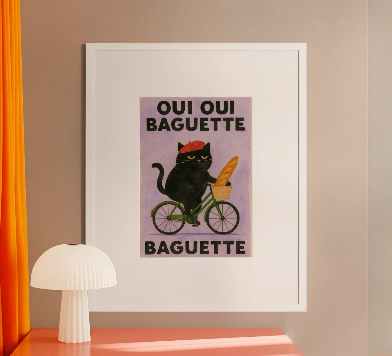 oui oui baguette cat poster de hexis