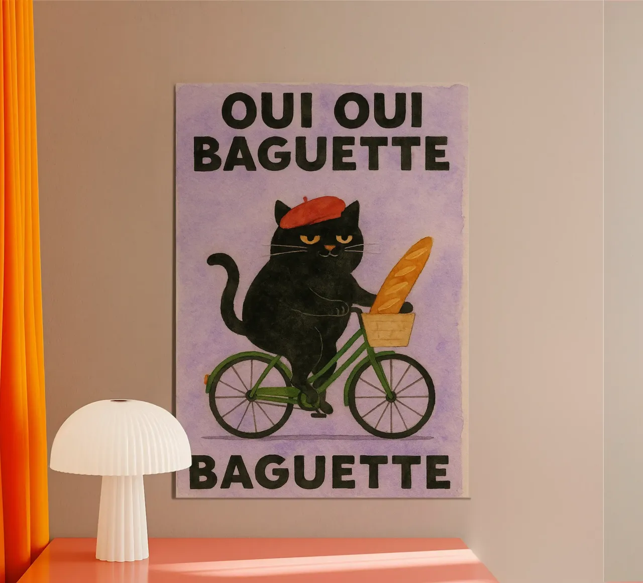 oui oui baguette cat poster de hexis