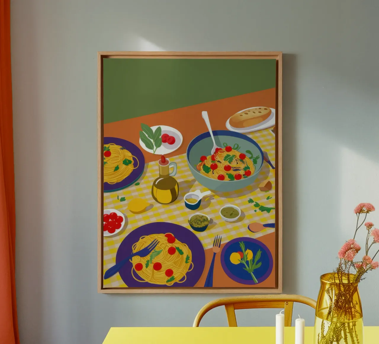 Mediterraan feest plattegrond canvas met Baklijst van Bara Suara