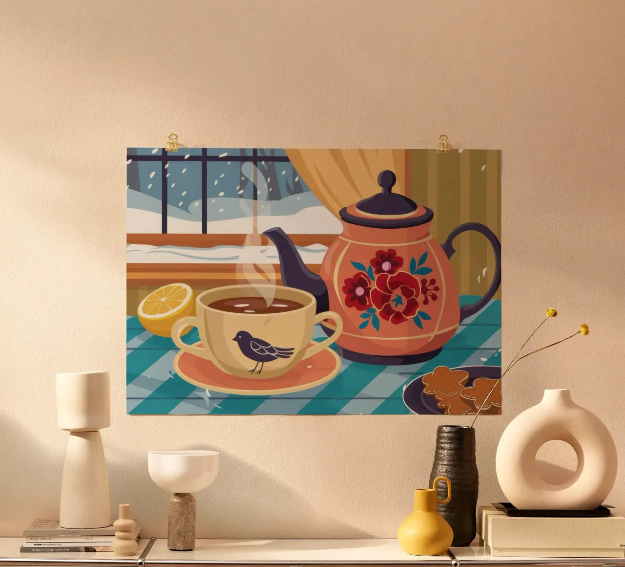 Winter Window Tea poster by Snow Mist