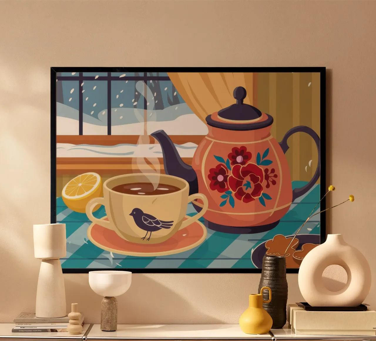 Winter Window Tea poster by Snow Mist