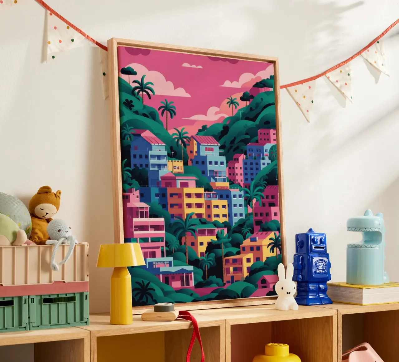 Chromatische sluimer op de helling canvas met Baklijst van Bara Suara