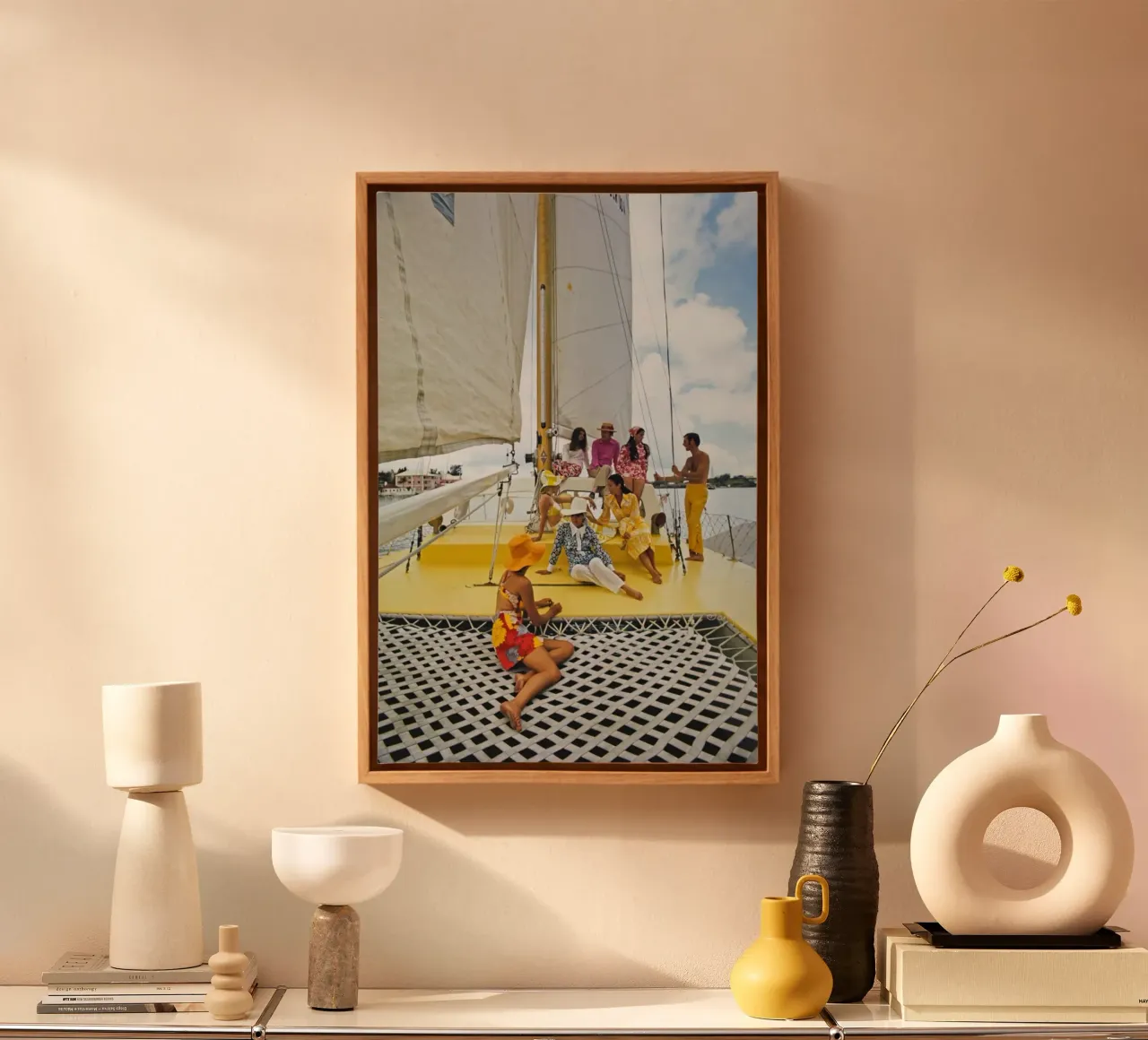 Gather And Sail On The Ship canvas with Floater frame by The Poster UK