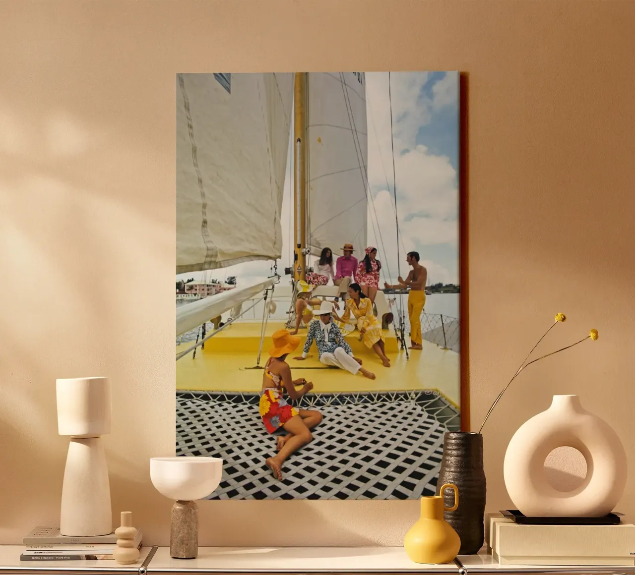 Gather And Sail On The Ship canvas with Floater frame by The Poster UK