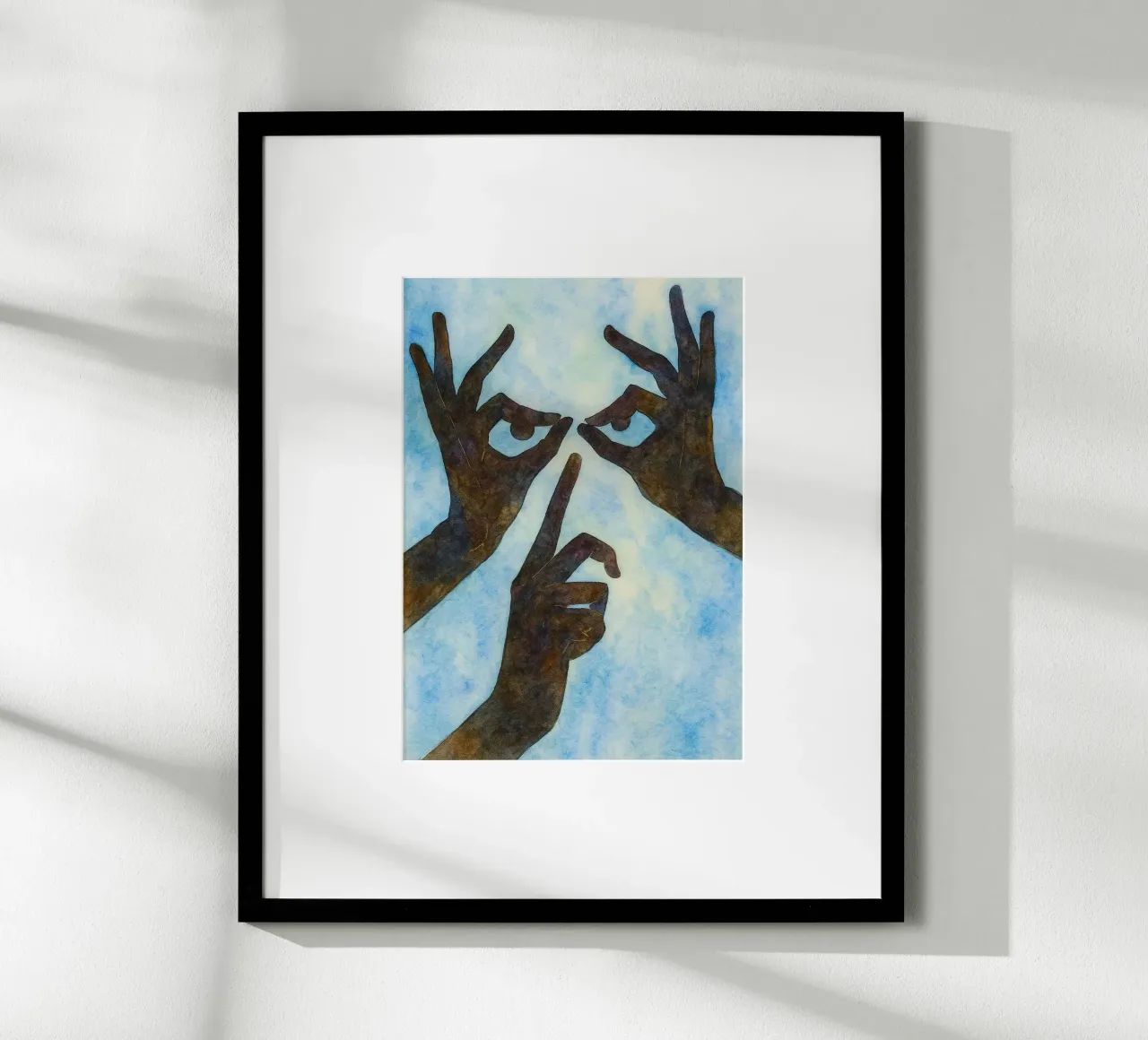 Hand Gesicht Parodie Zeichnung Poster von hexis