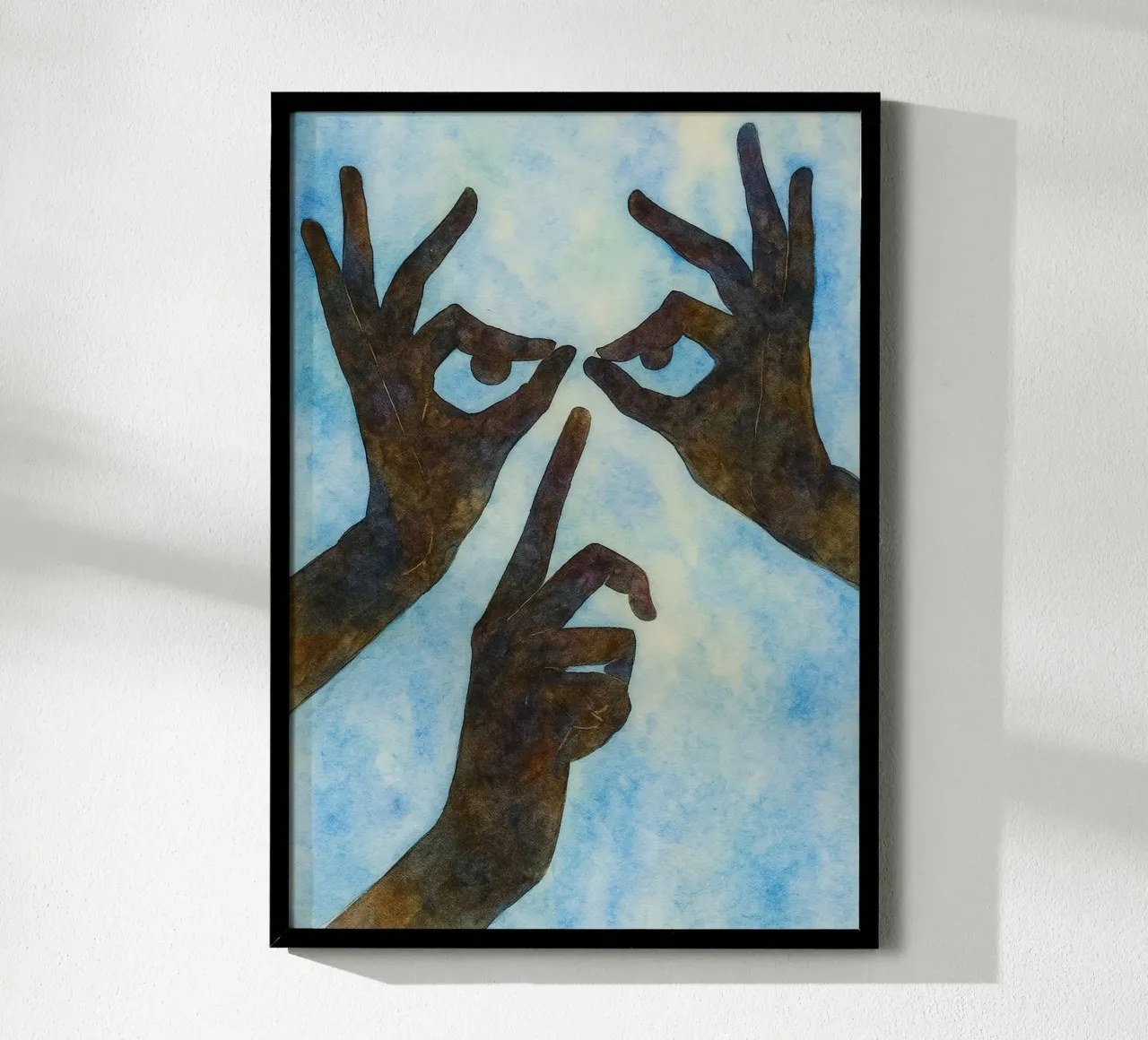 Hand Gesicht Parodie Zeichnung Poster von hexis