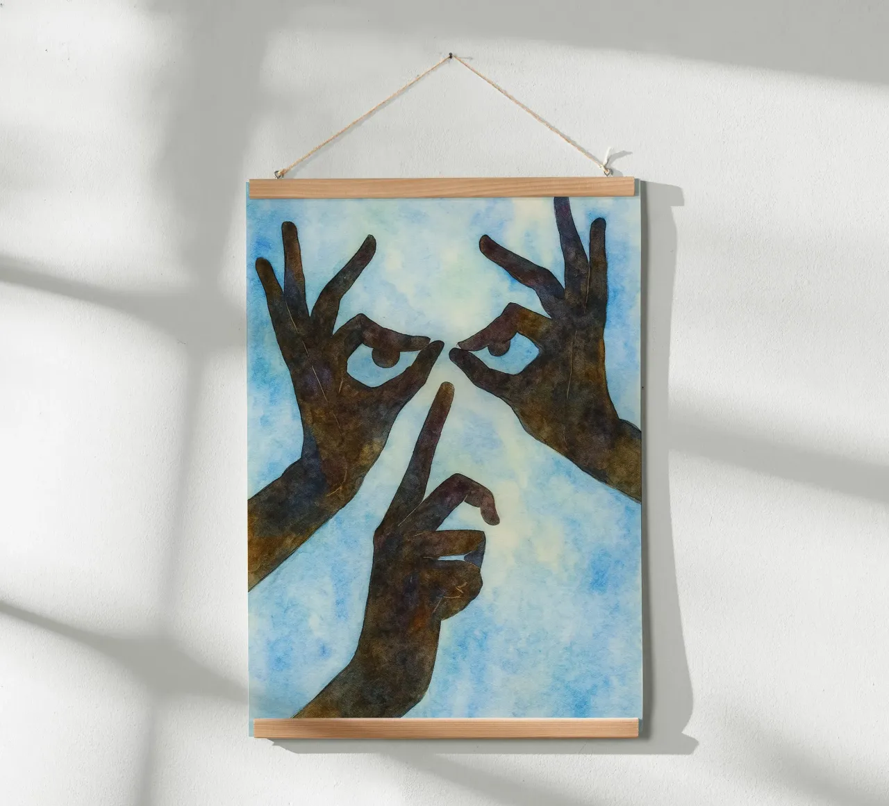Hand Gesicht Parodie Zeichnung Poster von hexis