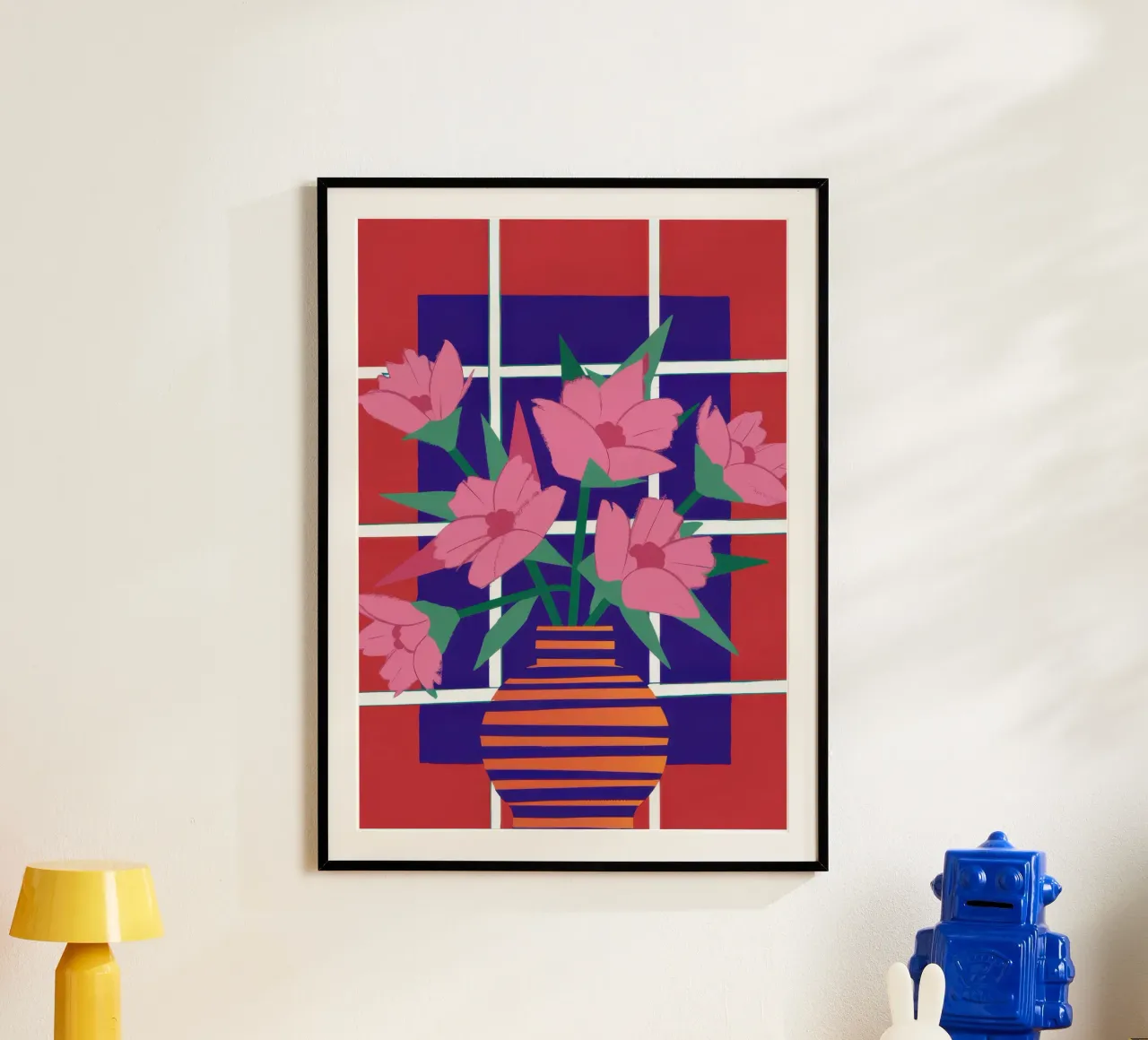 Raster blockierte rosa Blüten Poster von Snow Mist