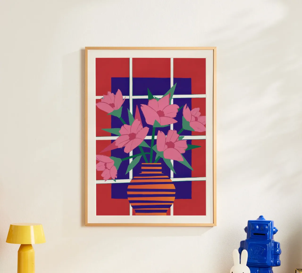 Raster blockierte rosa Blüten Poster von Snow Mist