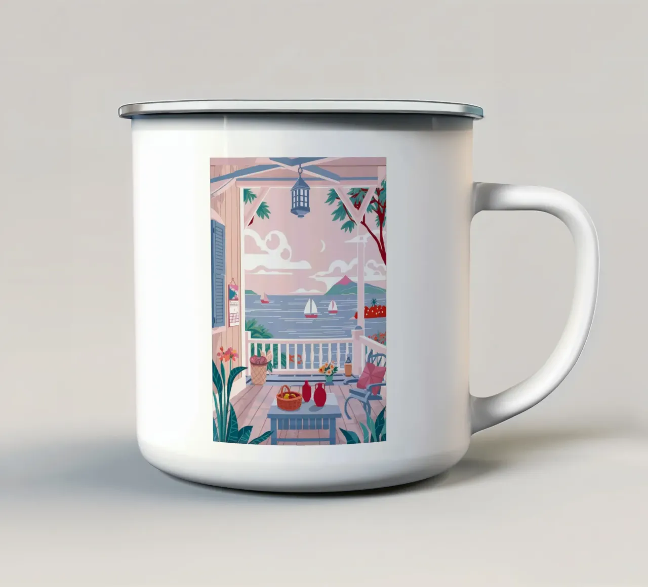 Balcone sul mare tazza in smalto da Lyra Glaze