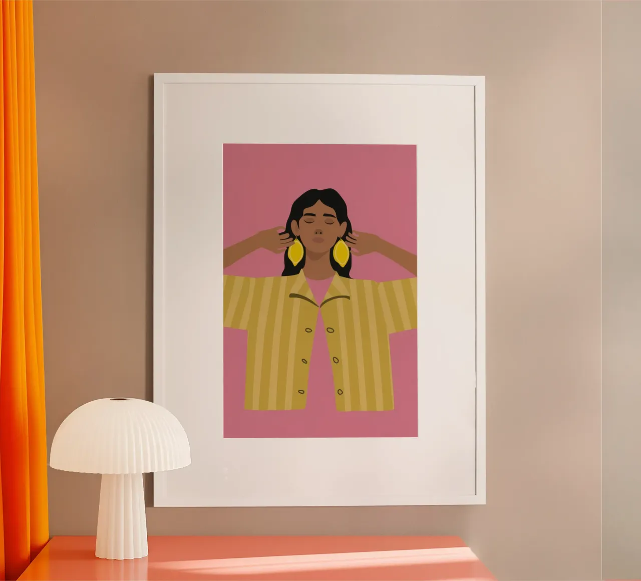 Fiducia nella camicia a righe poster con telaio in legno da Astra Mist