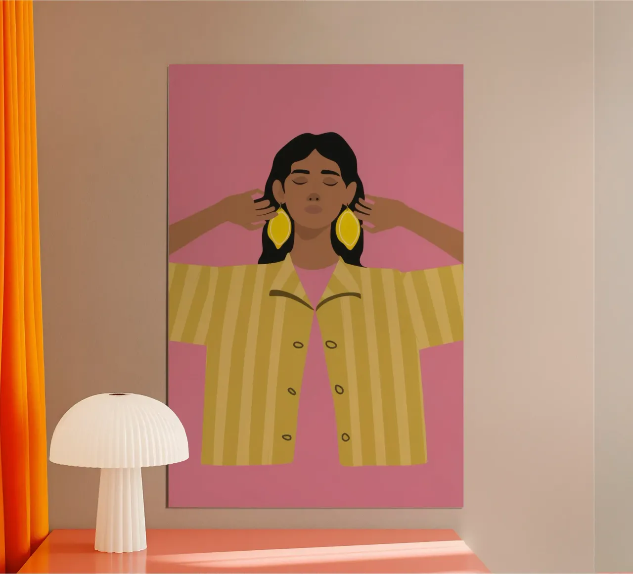 Fiducia nella camicia a righe poster con telaio in legno da Astra Mist