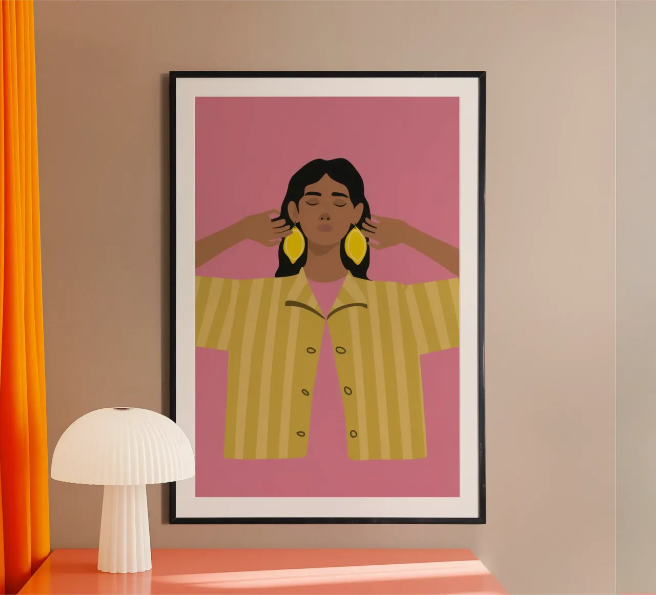 Fiducia nella camicia a righe poster con telaio in legno da Astra Mist