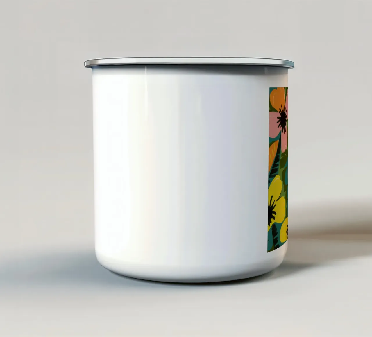 Audace floreale astratto tazza in smalto da Lyra Glaze