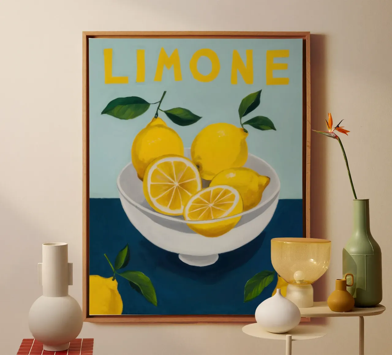 Limoncello Summer Dream tela con Cornice a cassetta da Astra Mist