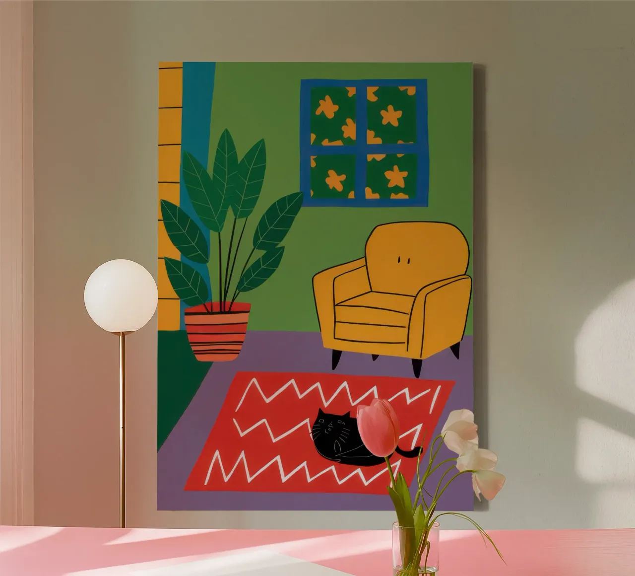 Gemütliche Leseecke Leinwand mit Schattenfugenrahmen von Autumn Season