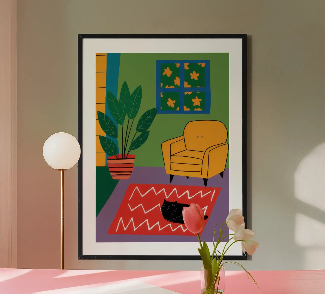 Accogliente angolo di lettura poster con telaio in legno da Autumn Season