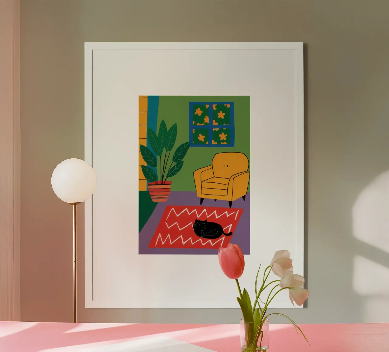 Accogliente angolo di lettura poster con telaio in legno da Autumn Season