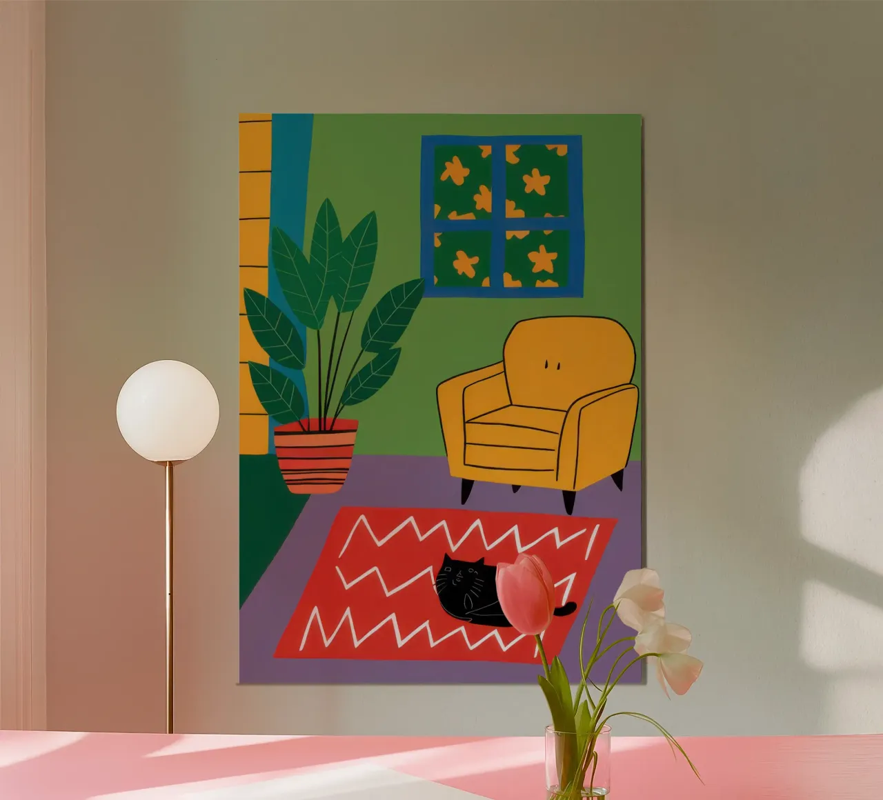 Accogliente angolo di lettura poster con telaio in legno da Autumn Season