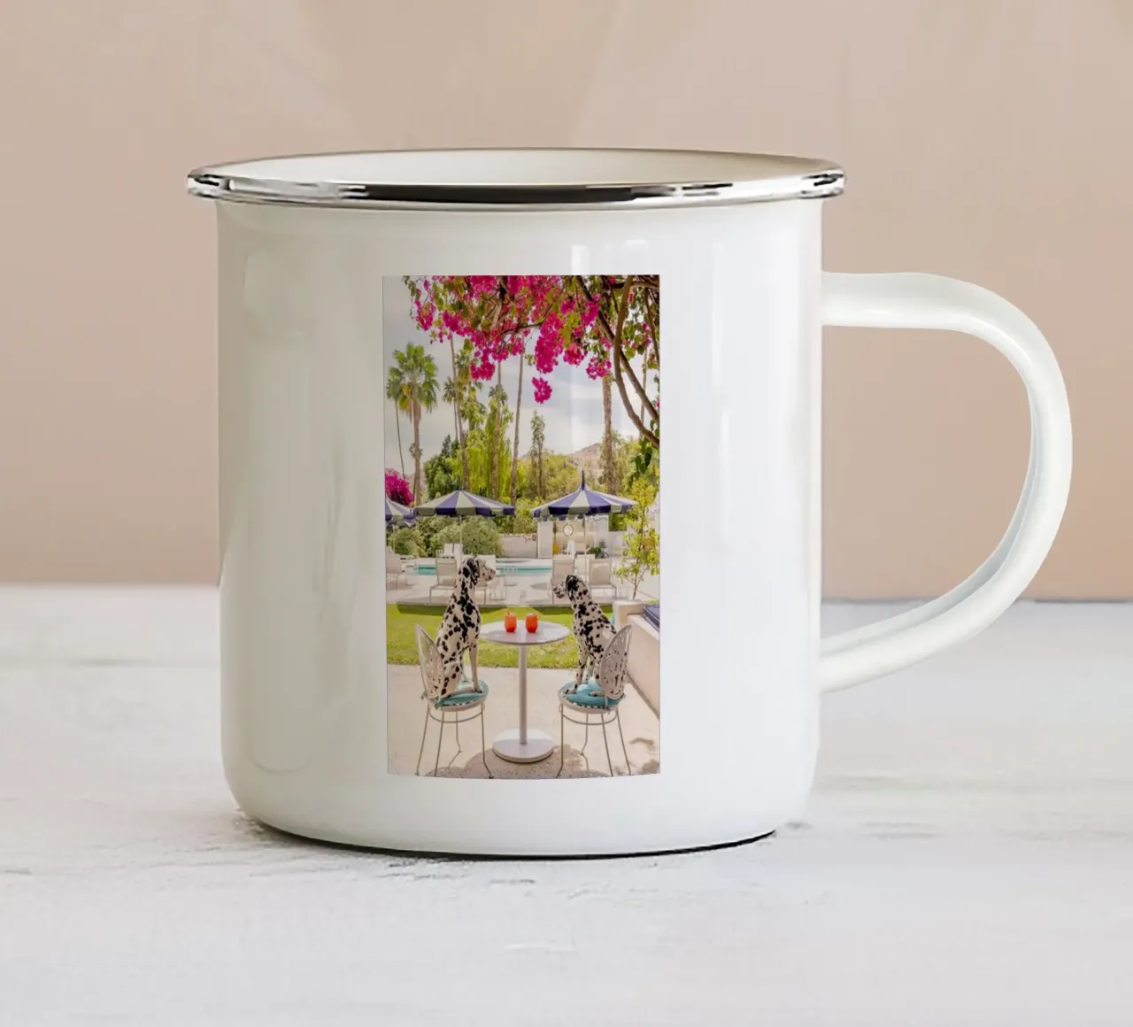Due cani tazza in smalto da The Poster UK