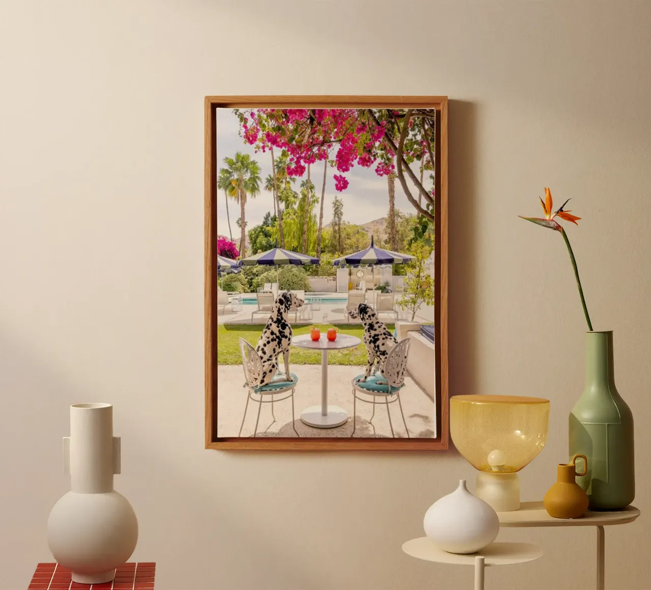 Twee honden canvas met Baklijst van The Poster UK