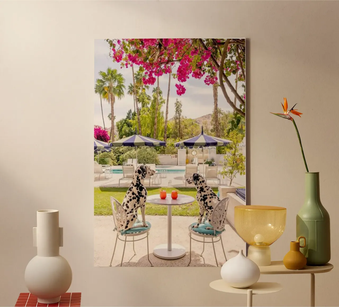 Twee honden canvas met Baklijst van The Poster UK