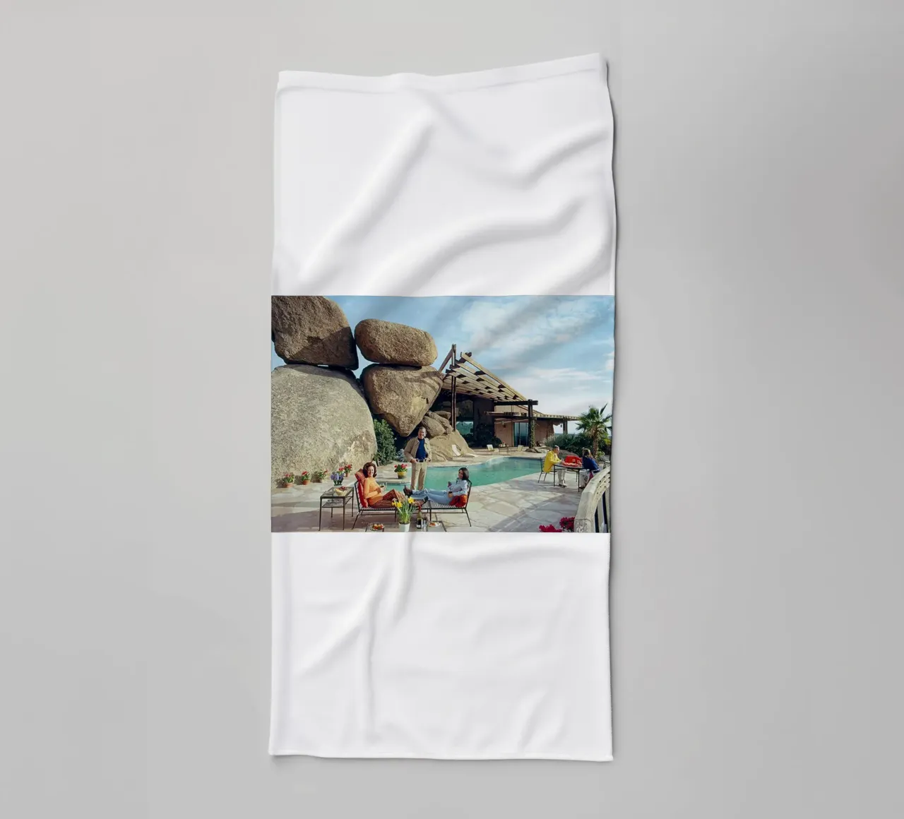 Gathering at the Pool towel by The Poster UK