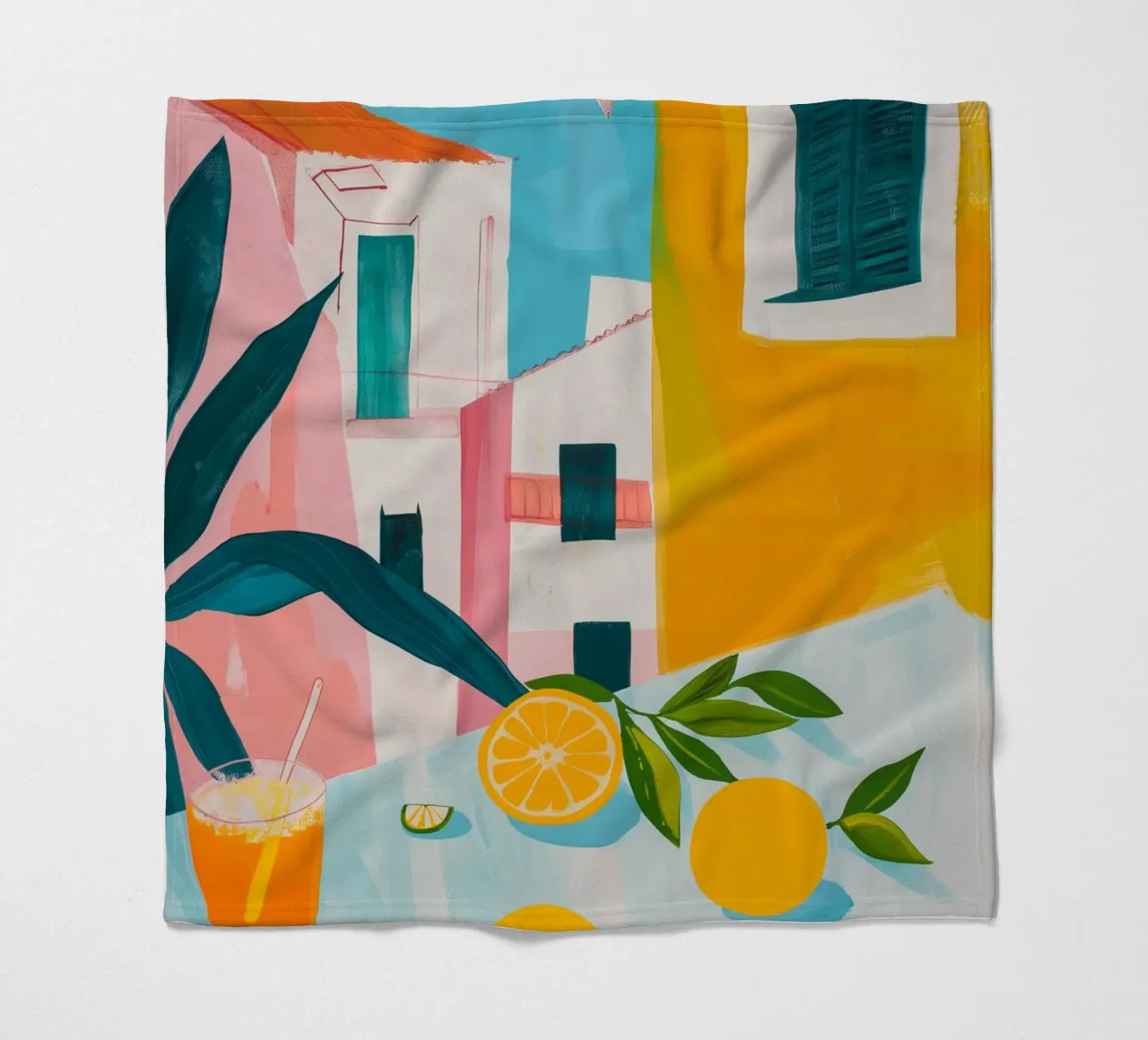Brunch in Valencia fleece blanket by LeDieg