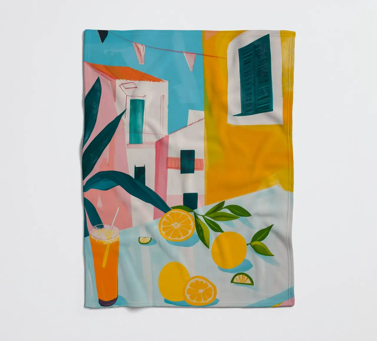 Brunch in Valencia fleece blanket by LeDieg