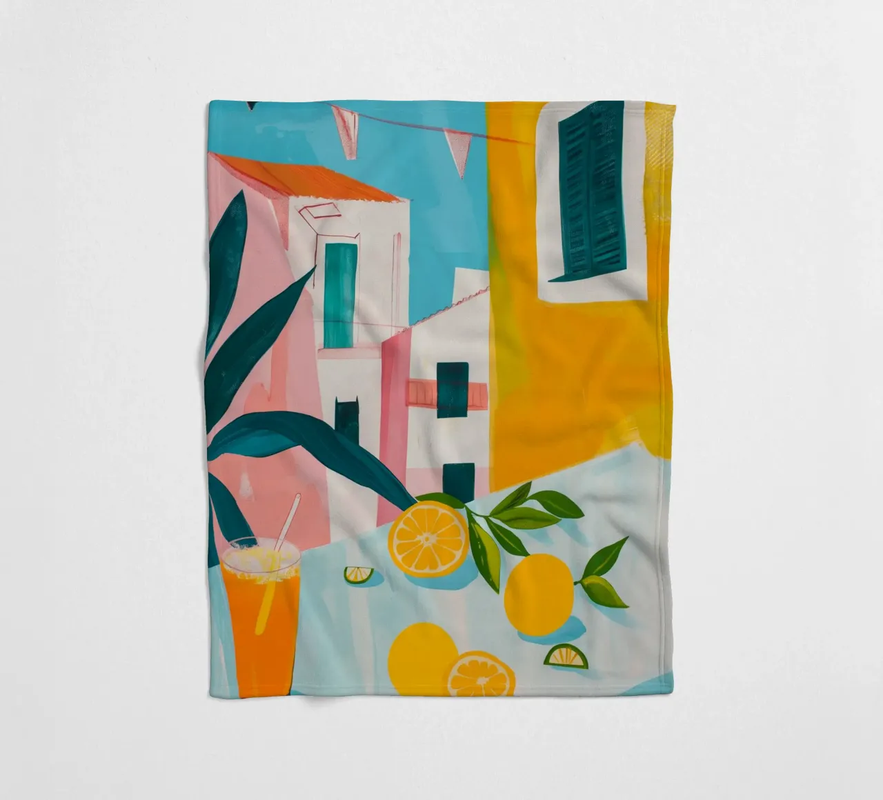 Brunch in Valencia fleece blanket by LeDieg