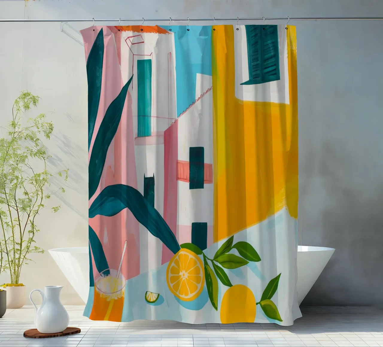 Brunch in Valencia shower curtain by LeDieg