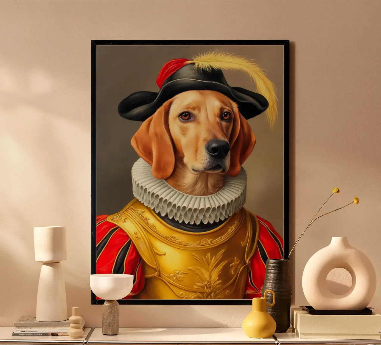 Cane rinascimentale poster con telaio in alluminio da Fleur de Lys