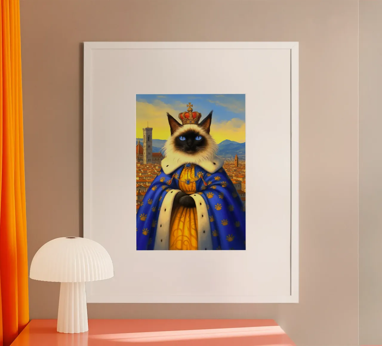 Gatto reale rinascimentale a Firenze poster con telaio in plastica da Fleur de Lys