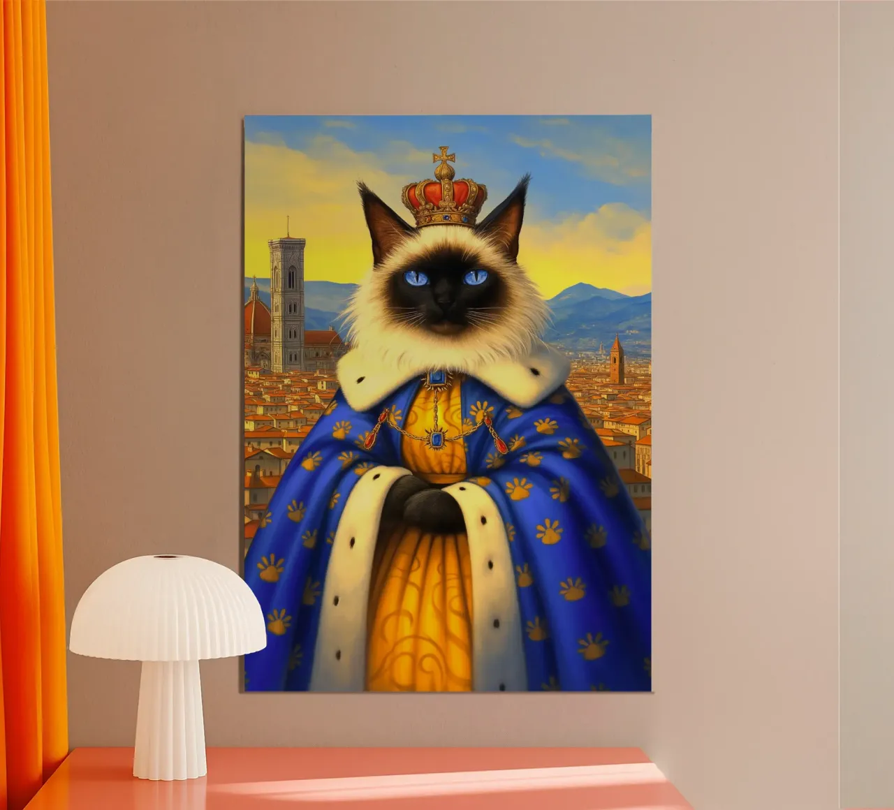 Gatto reale rinascimentale a Firenze poster con telaio in plastica da Fleur de Lys