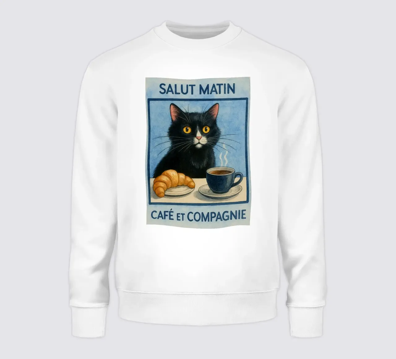 caffè mattutino e gatto in compagnia felpa da hexis