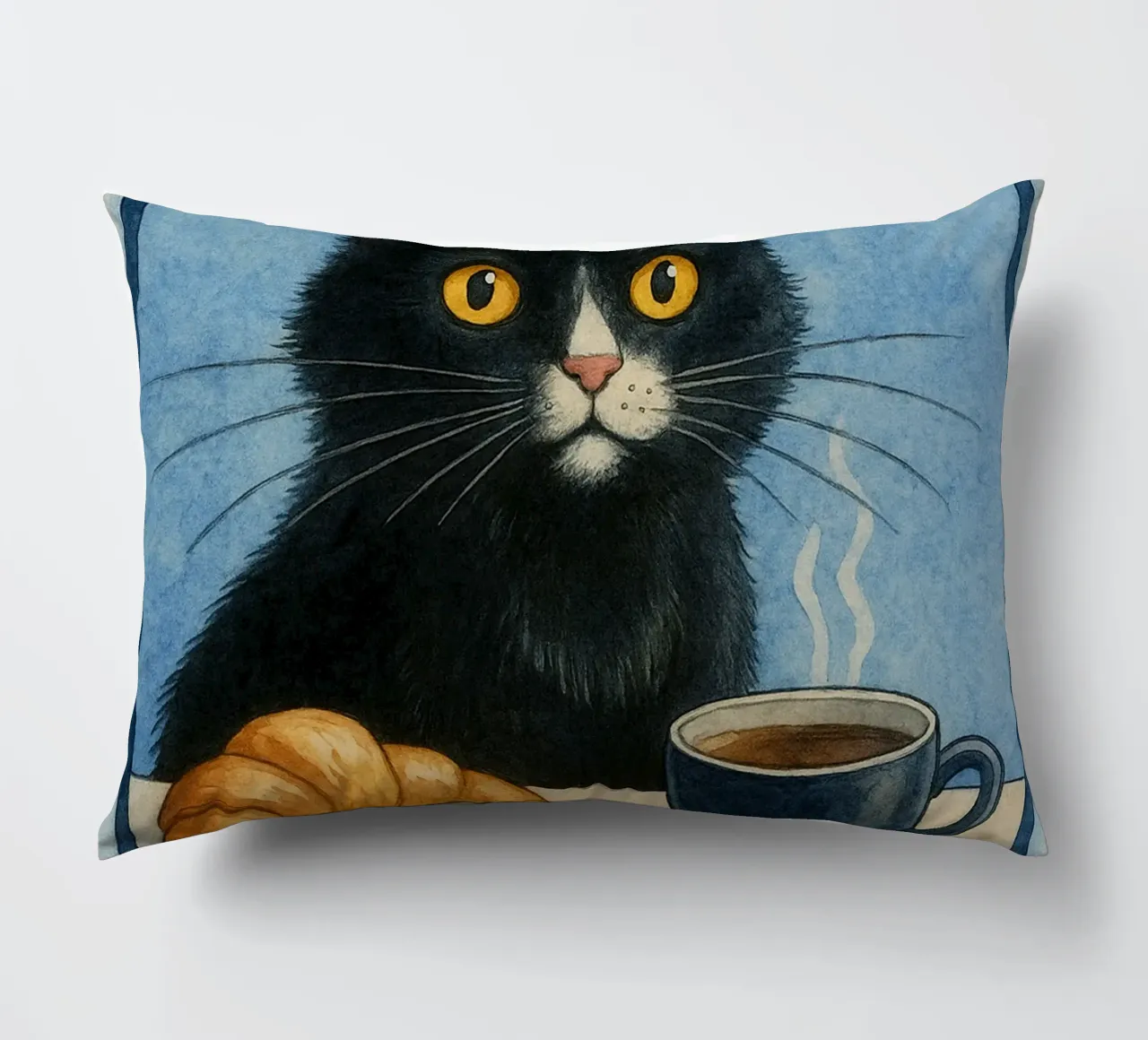 caffè mattutino e gatto in compagnia cuscino da hexis