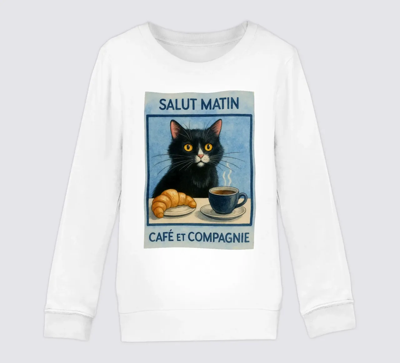 caffè mattutino e gatto in compagnia felpa bambino da hexis