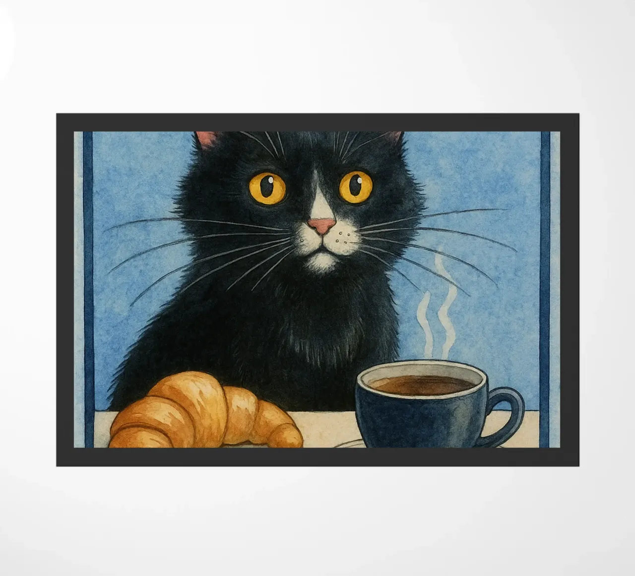 caffè mattutino e gatto in compagnia zerbino da hexis