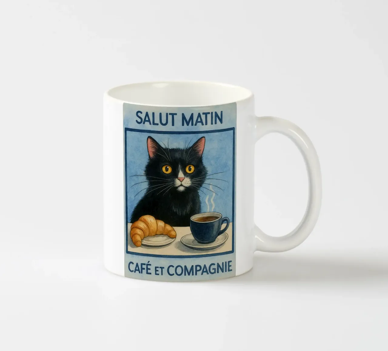 caffè mattutino e gatto in compagnia tazza in ceramica da hexis