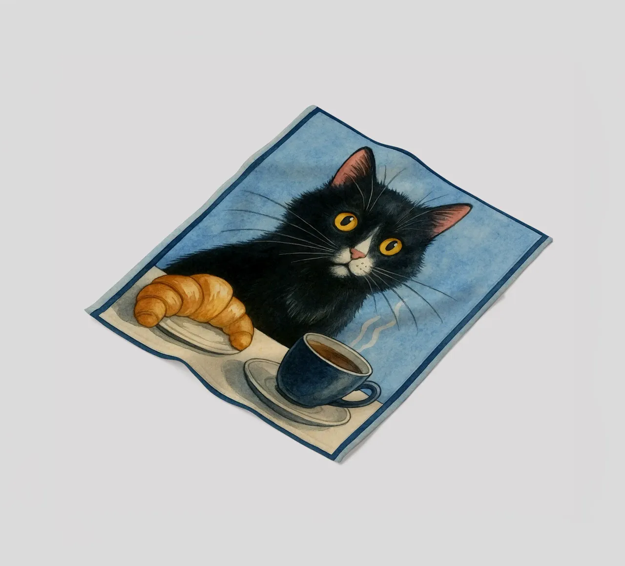 caffè mattutino e gatto in compagnia coperta in pile da hexis