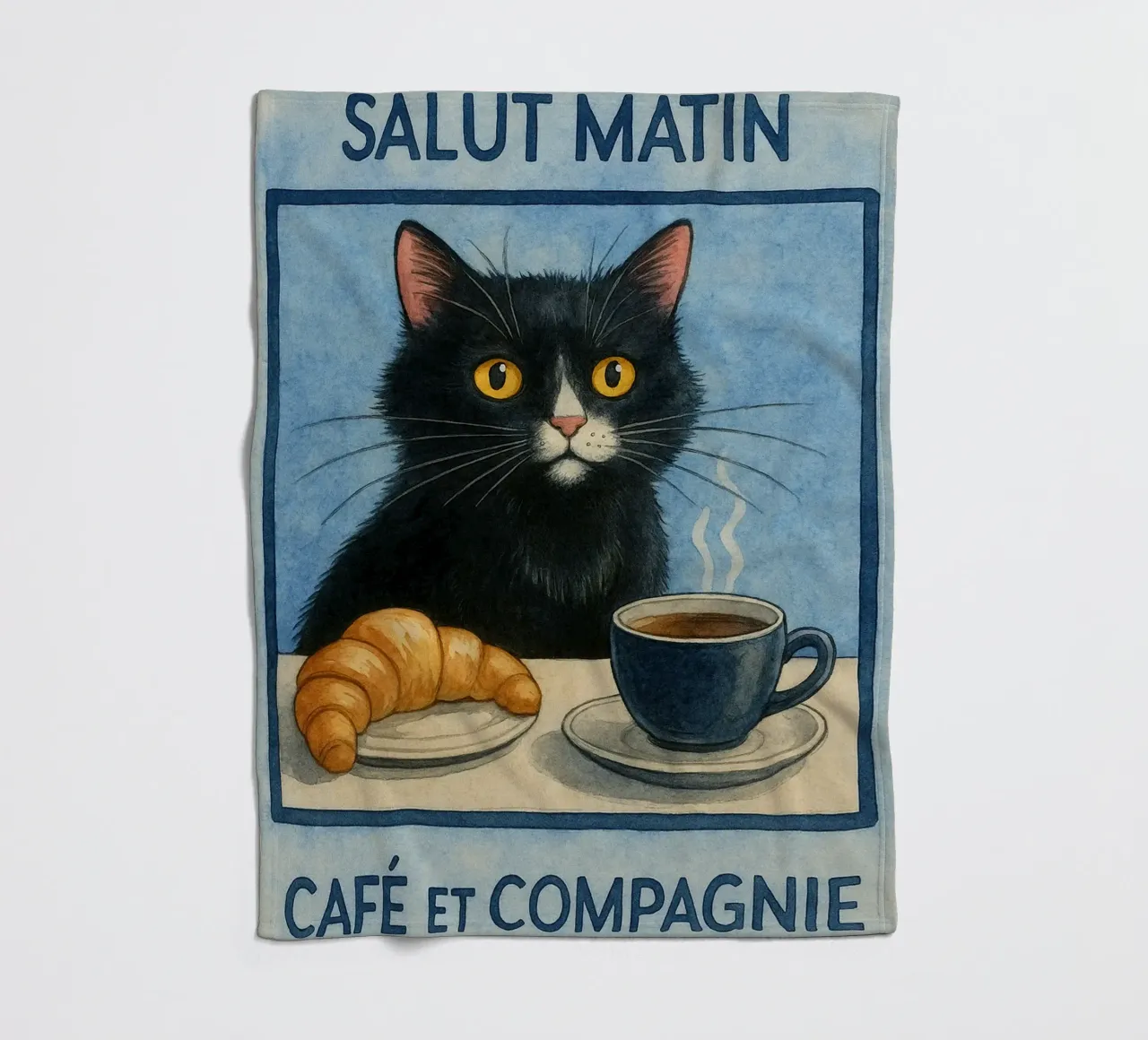caffè mattutino e gatto in compagnia coperta in pile da hexis