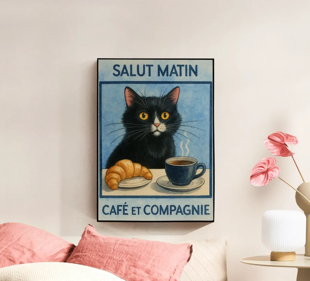 caffè mattutino e gatto in compagnia plexiglass da hexis